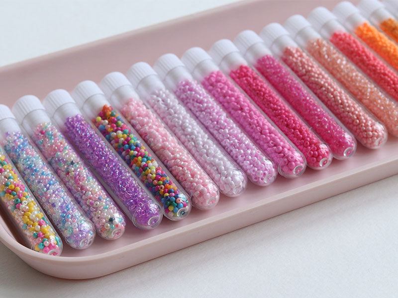 achat Perles de rocailles en tube - Mélange arc-en-ciel primaire - 2 mm