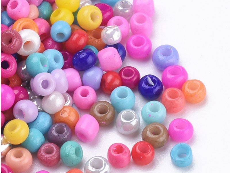 Achat Perles de rocailles en tube - Mélange arc-en-ciel primaire - 2 mm