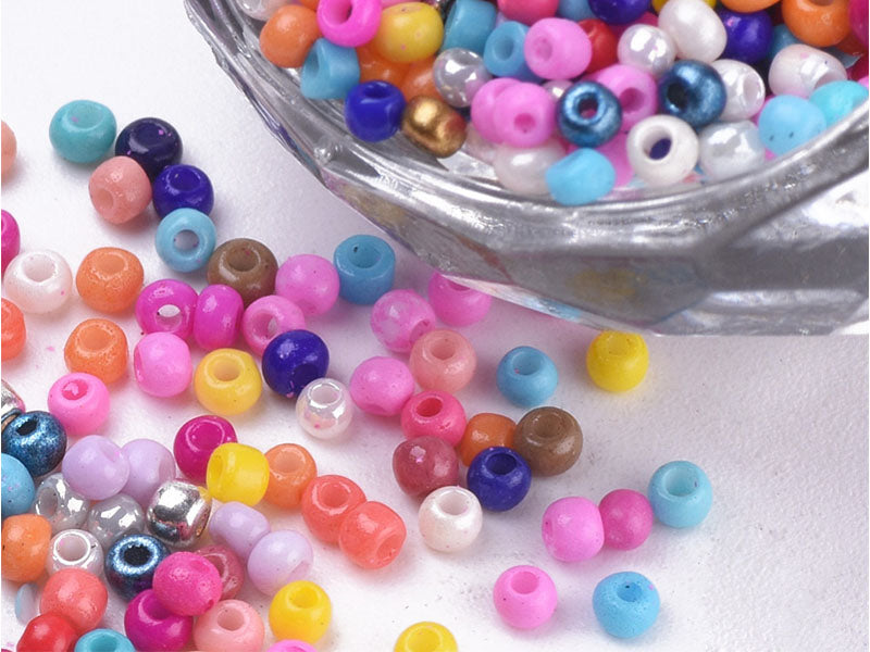 achat Perles de rocailles en tube - Mélange arc-en-ciel primaire - 2 mm