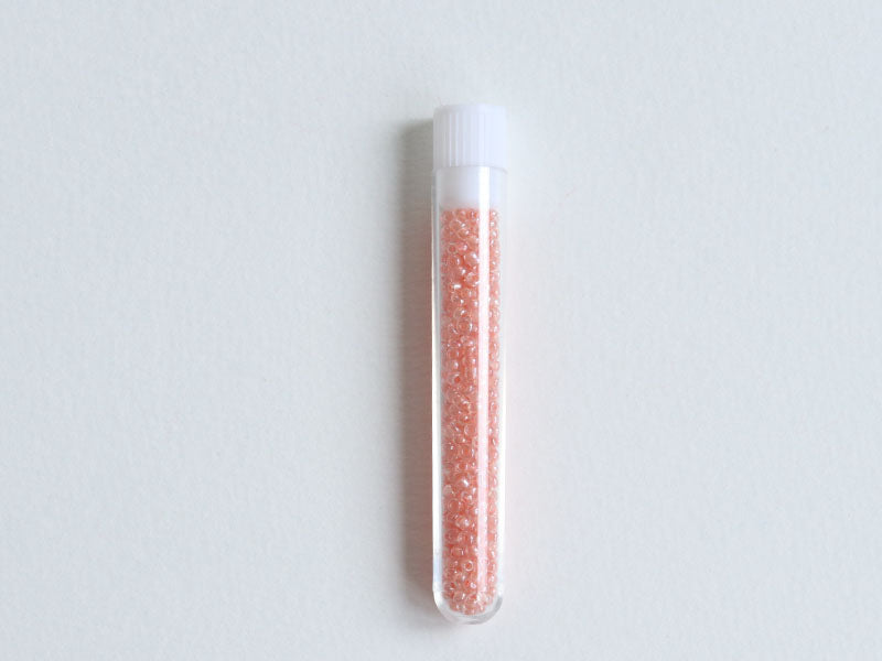 achat Perles de rocailles transparentes en tube 2 mm - Glass lustre saumon
