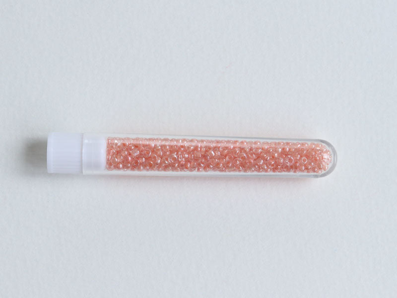 achat Perles de rocailles transparentes en tube 2 mm - Glass lustre saumon