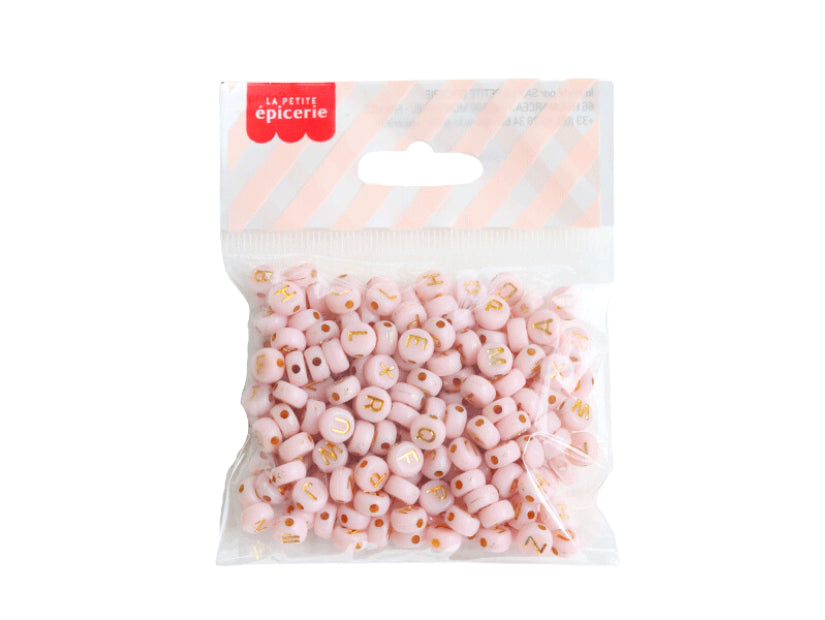 achat 200 perles lettres dorées – Saumon Pâle
