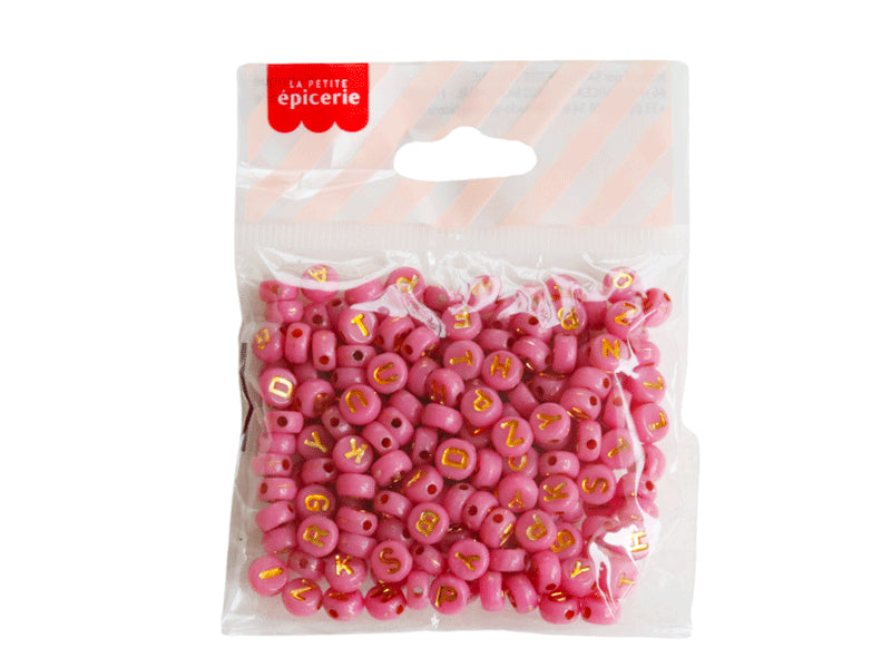 achat 200 perles lettres dorées – Rose Indien