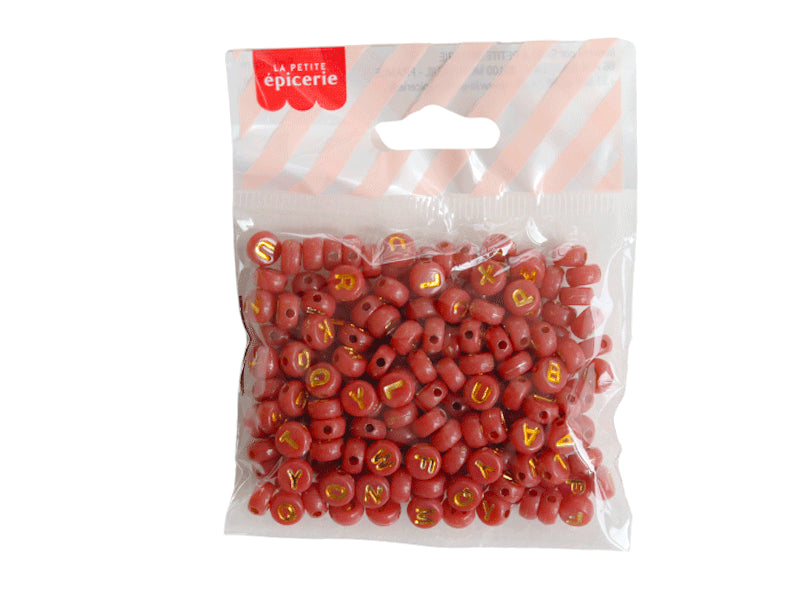 achat 200 perles lettres dorées – Bois de Rose
