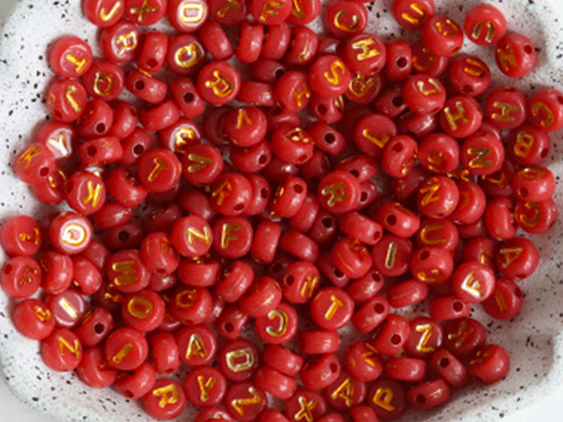 Achat 200 perles lettres dorées – Bois de Rose
