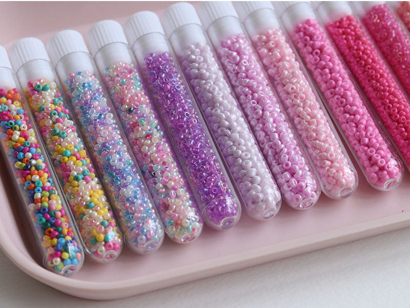 Achat Perles de rocailles en tube - Misty Rose - 2 mm