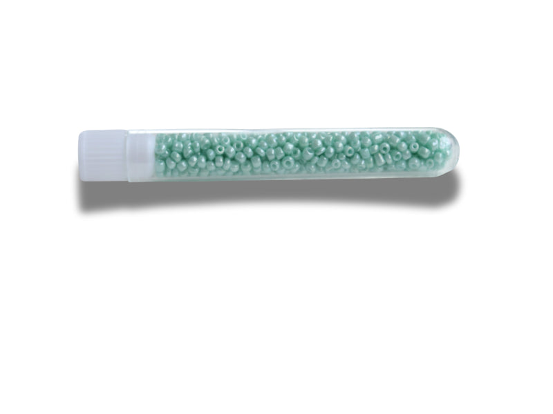 achat Perles de rocailles en tube - Vert d'eau clair - 2 mm