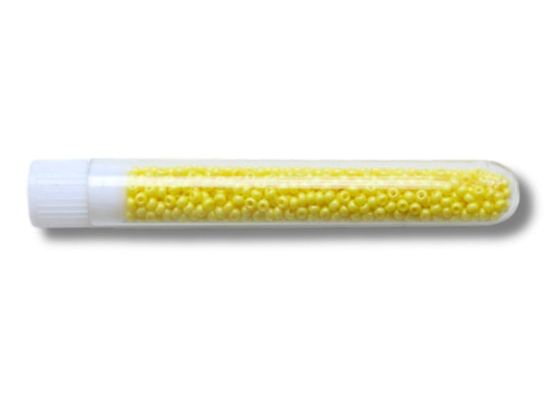 achat Perles de rocailles en tube - Jaune poussin - 2 mm