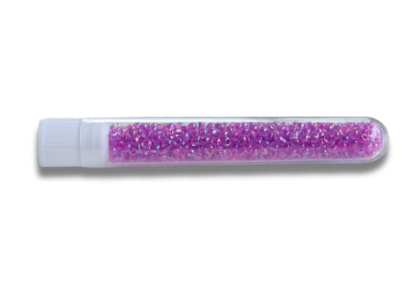 achat Perles de rocailles transparente en tube - Rainbow Violet  - 2 mm