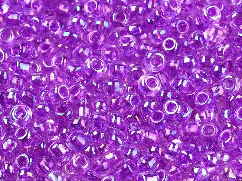 Achat Perles de rocailles transparente en tube - Rainbow Violet  - 2 mm