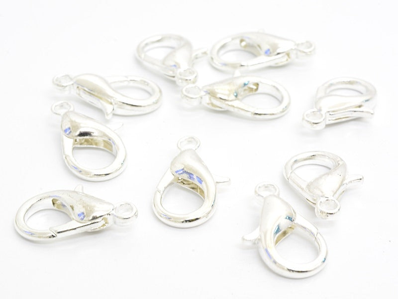 achat 10 fermoirs mousqueton 21 mm - couleur argent clair