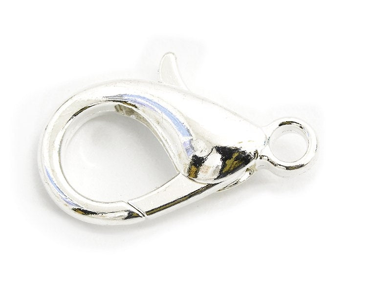 Achat 10 fermoirs mousqueton 21 mm - couleur argent clair