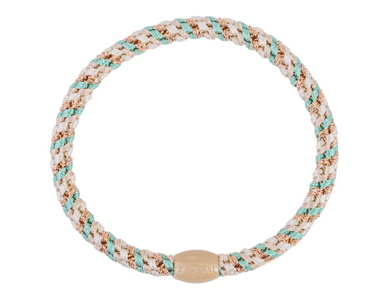 Achat Elastique cheveux Vert Beige & Cuivre Glitter Slim - Kknekki