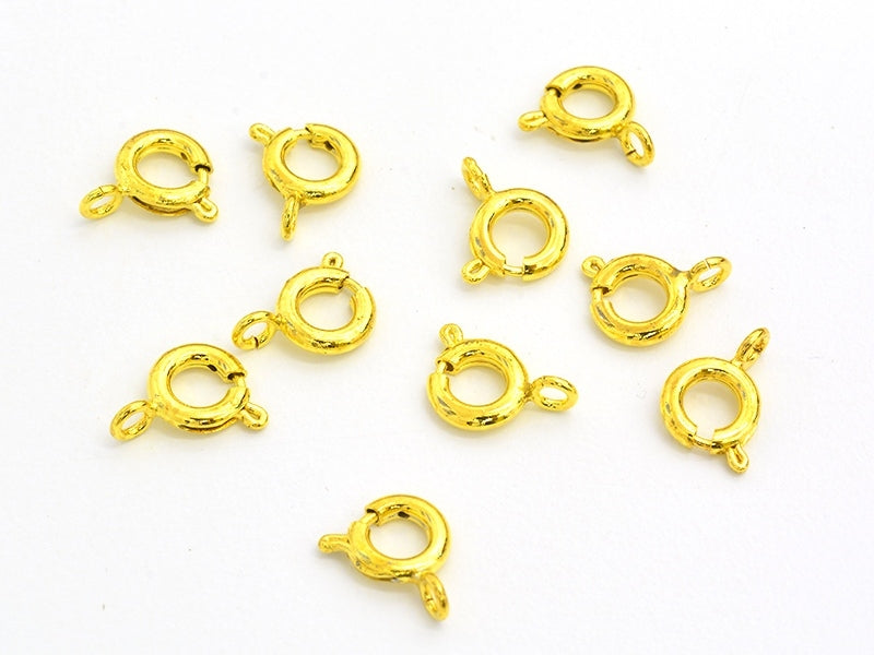 achat 10 fermoirs ressorts 6 mm - doré