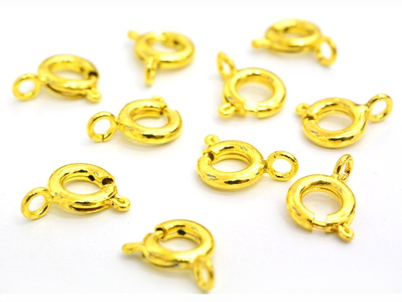 achat 10 fermoirs ressorts 6 mm - doré