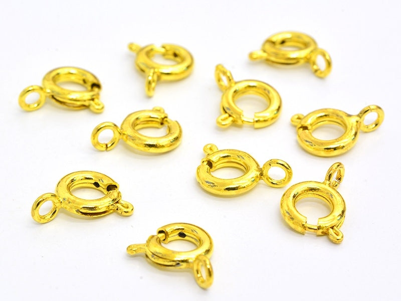 achat 10 fermoirs ressorts 6 mm - doré