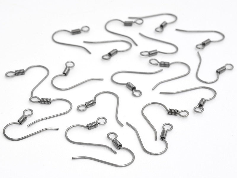 achat 10 paires de boucles d'oreilles crochets - couleur noir métallisé