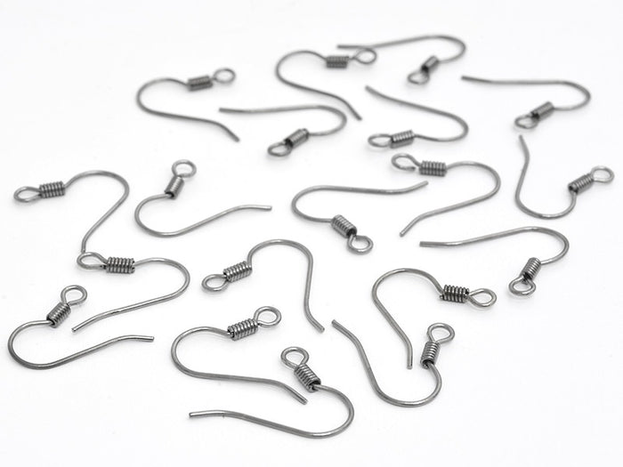 Achat 10 paires de boucles d'oreilles crochets - couleur noir métallisé