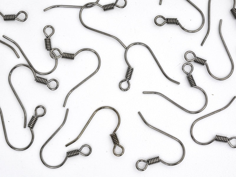 achat 10 paires de boucles d'oreilles crochets - couleur noir métallisé
