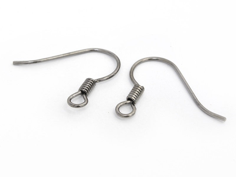 achat 10 paires de boucles d'oreilles crochets - couleur noir métallisé