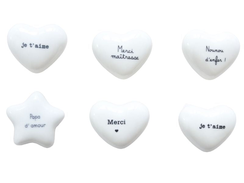 Achat Galet étoile porcelaine message - Papa d'amour