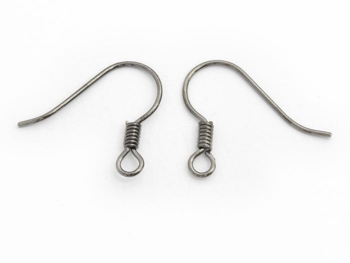 Achat 10 paires de boucles d'oreilles crochets - couleur noir métallisé