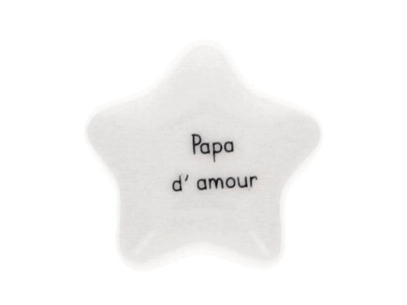 Achat Galet étoile porcelaine message - Papa d'amour