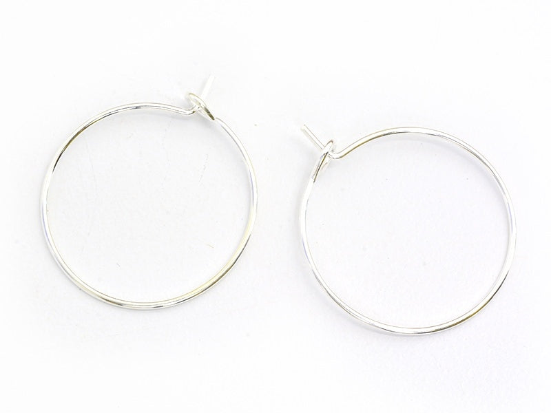 achat 10 paires de boucles d'oreilles créoles 20 mm - couleur argenté clair