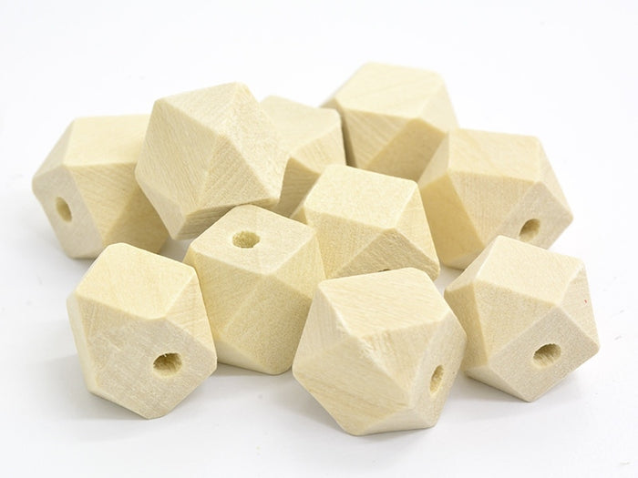 Achat 10 perles géométriques en bois - 12 mm