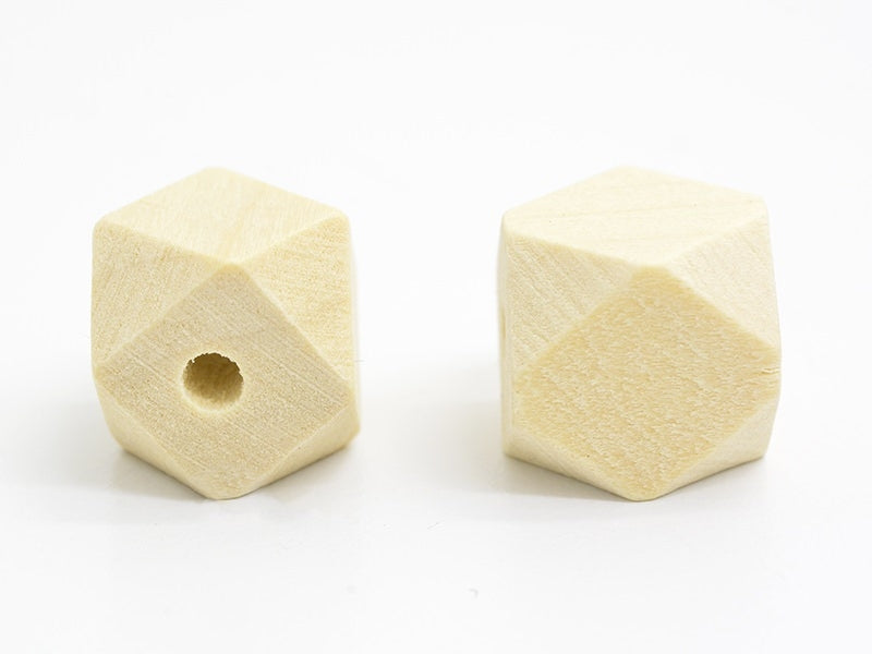 achat 10 perles géométriques en bois - 12 mm