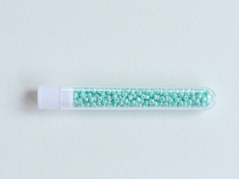 achat Perles de rocailles en tube - Vert d'eau shine - 2 mm