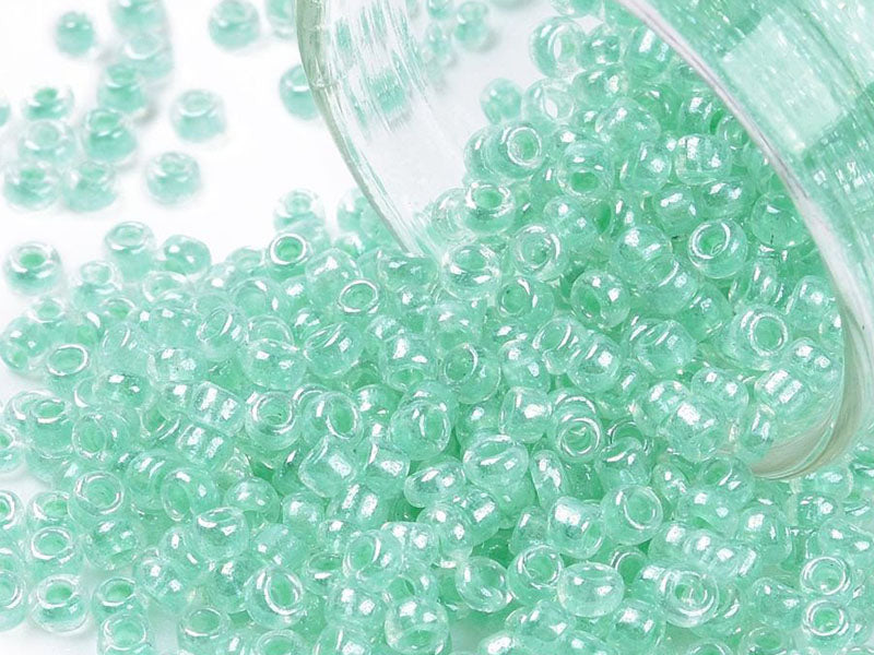 achat Perles de rocailles en tube - Lustre vert - 2 mm