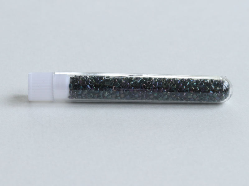 achat Perles de rocailles en tube - Nacrées pétrole - 2 mm