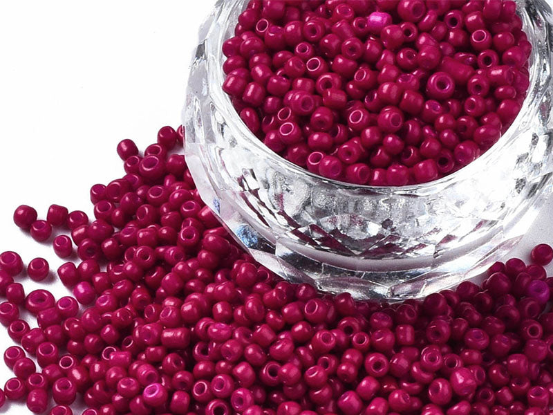 achat Perles de rocailles en tube - Framboise Mat - 2 mm