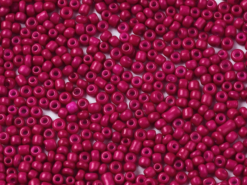 Achat Perles de rocailles en tube - Framboise Mat - 2 mm