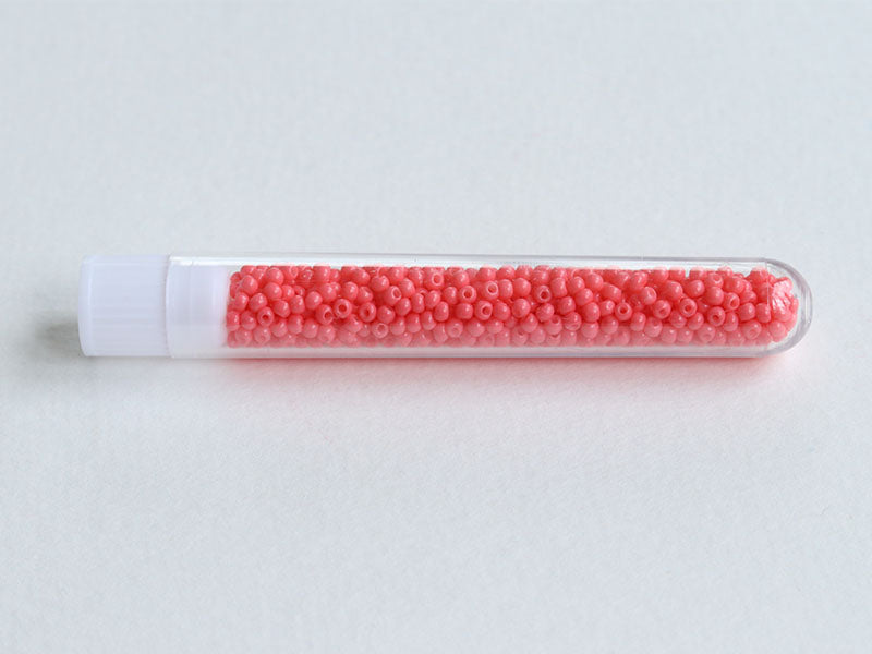 achat Perles de rocailles en tube - Corail brillant- 2 mm