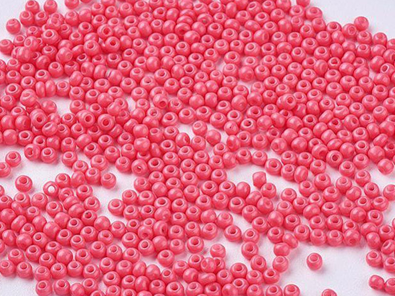 Achat Perles de rocailles en tube - Corail brillant- 2 mm