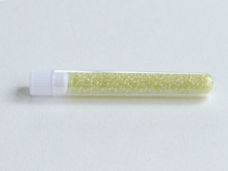 achat Perles de rocailles en tube - Jaune Lustre Transparent - 2 mm
