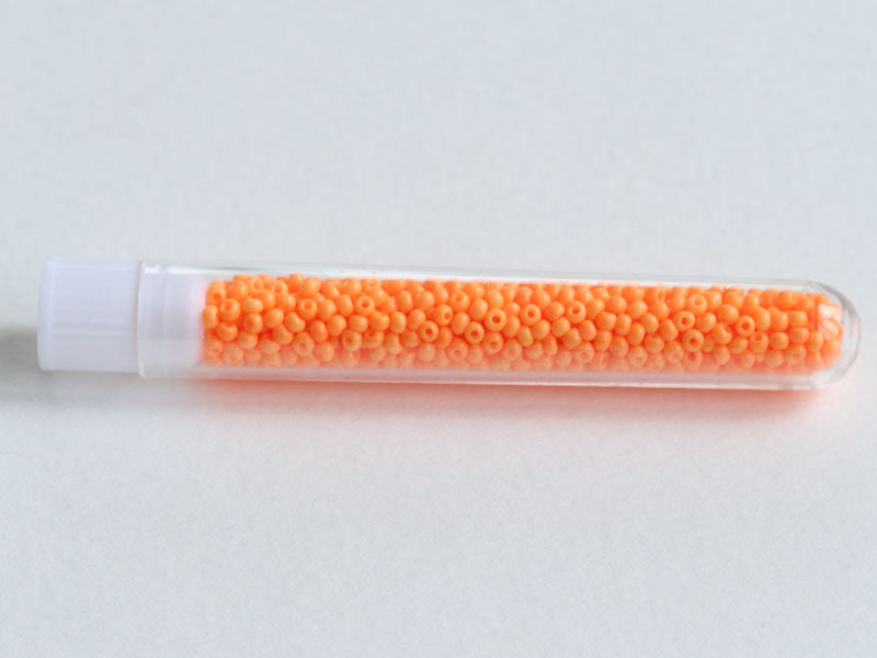 achat Perles de rocailles en tube - Orange Fluo - 2 mm