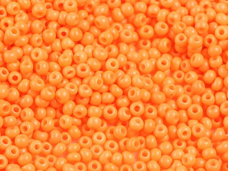 Achat Perles de rocailles en tube - Orange Fluo - 2 mm