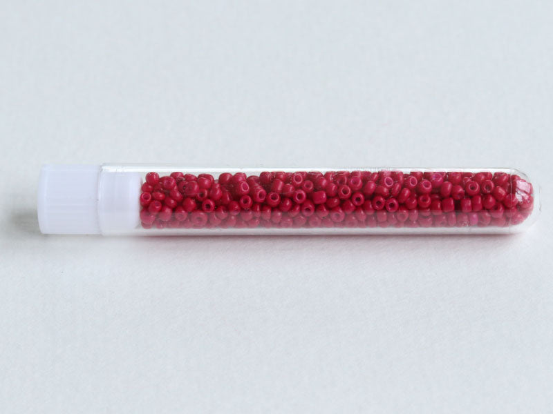 achat Perles de rocailles en tube - Rouge Fraise - 2 mm