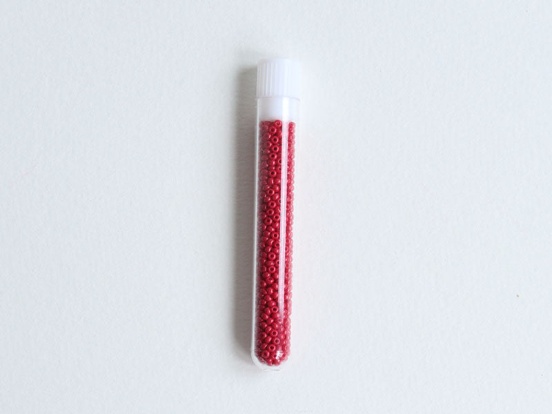 achat Perles de rocailles en tube - Rouge Fraise - 2 mm