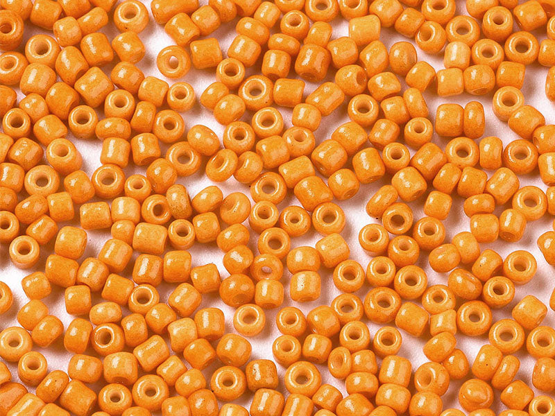 Achat Perles de rocailles en tube - Orange Melon - 2 mm