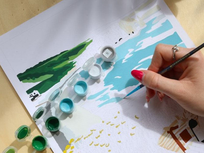 achat Coffret peinture au numéro - Petit Pinceau - Picnic à Étretat par Ananya Bhandari