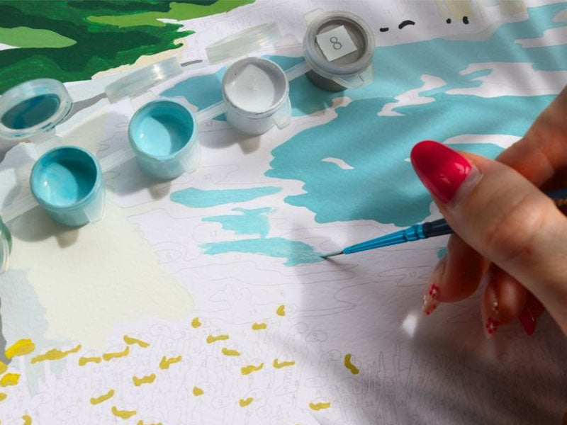 achat Coffret peinture au numéro - Petit Pinceau - Picnic à Étretat par Ananya Bhandari