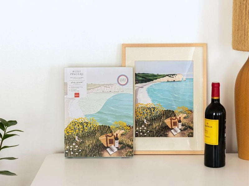 Achat Coffret peinture au numéro - Petit Pinceau - Picnic à Étretat par Ananya Bhandari