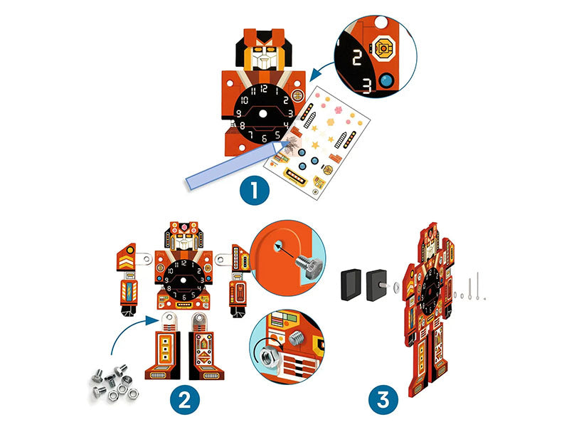 achat Coffret DIY Horloge Robot à créer - 6 ans - Djeco