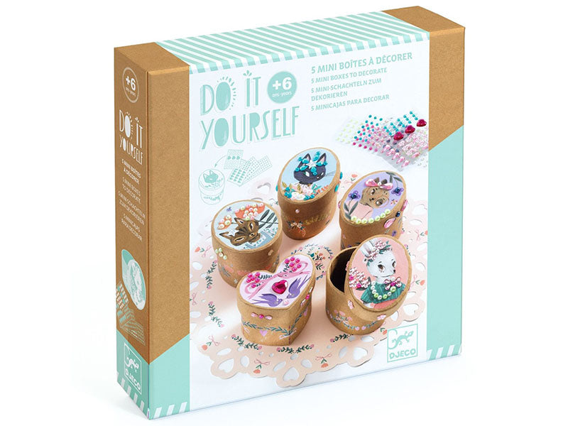 Achat Coffret DIY 5 Mini boîtes adorables à décorer - 6 ans - Djeco