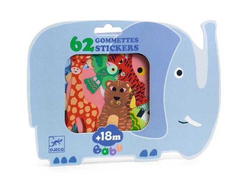 Achat 62 Gommettes Stickers Bébé - Animaux de la savane - Djeco