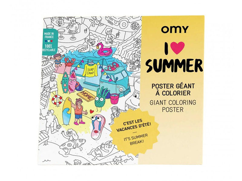 Achat Poster géant à colorier I LOVE Summer - OMY